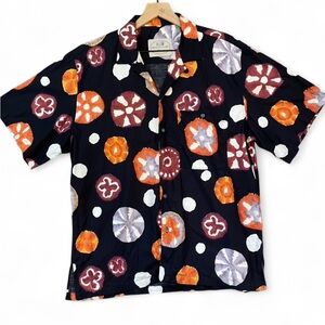 Pronto Uomo Made in Italy 100% Cotton Boho Tie Dye Beach Button Down Size XL